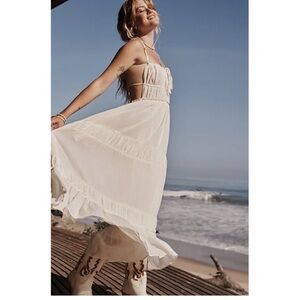 Free People Taking Sides White Maxi Dress - XS